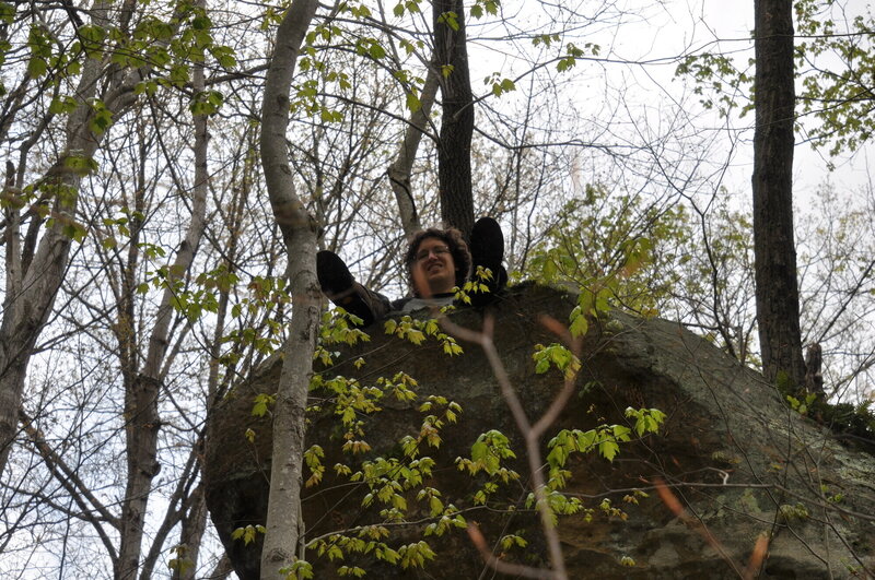 Taking a break a top one of the many outcroppings on 9 Bell trail.