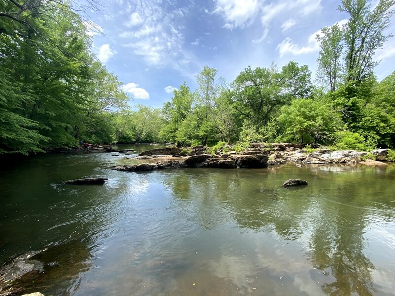 Glassy waters on the Deep River.