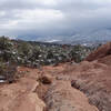 View south from near the P8 parking lot and the Buckskin Charley trail at the Garden of the Gods.