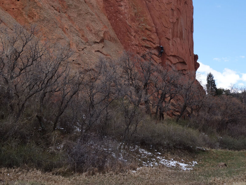 Climber on South Gateway Rock at the Garden of the Gods.