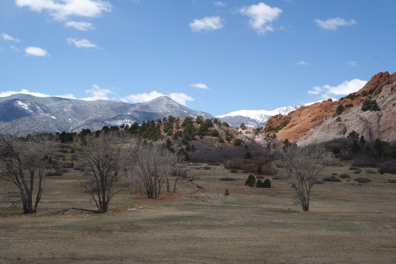 Cameron Cone (center left) in the dstance, viewed from the Garden of the Gods