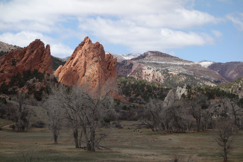 Light on the North Gateway Rock with Ormes peak in the distance (center right).