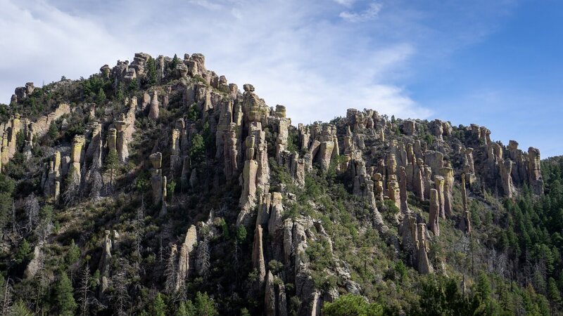 Rock formations in the mountains below Mushroom Rock.