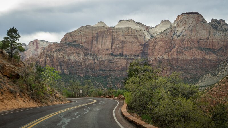 Emerging into Zion Canyon along the highway.