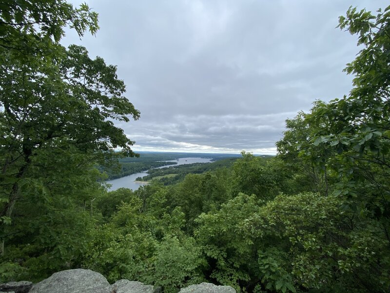 The view over Squantz Pond from the Blue Trail.