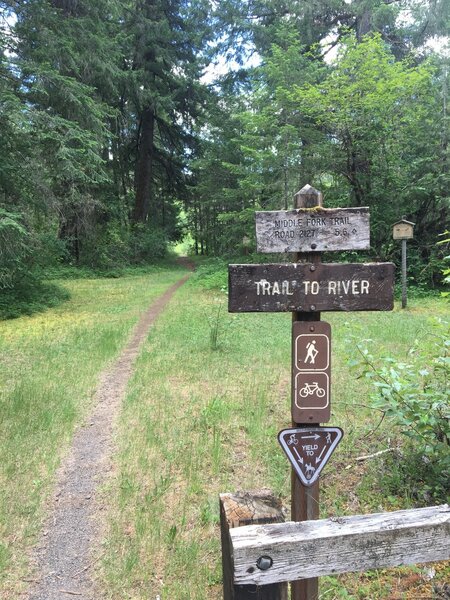 Middle Fork Trailhead from Sand Prairie Campground.