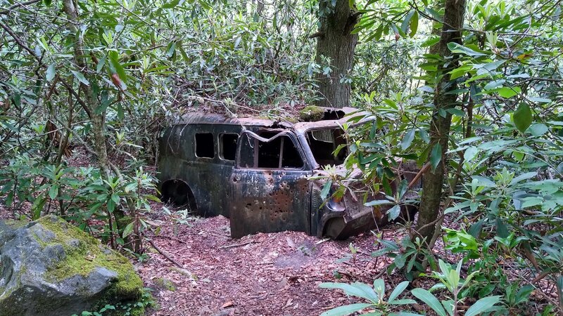 Old abandoned van on Snowbird Creek Trail.