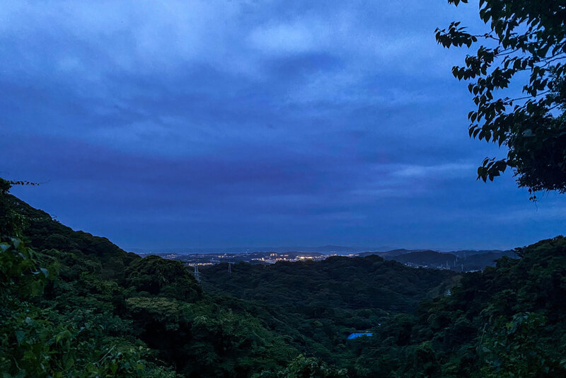 Looking over Yokosuka toward the Bōsō Peninsula.