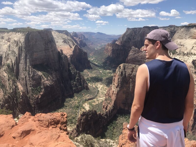 Looking down on Zion Valley