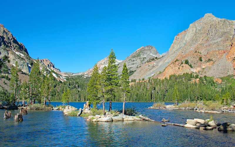 Morning view of Green Lake in early summer.