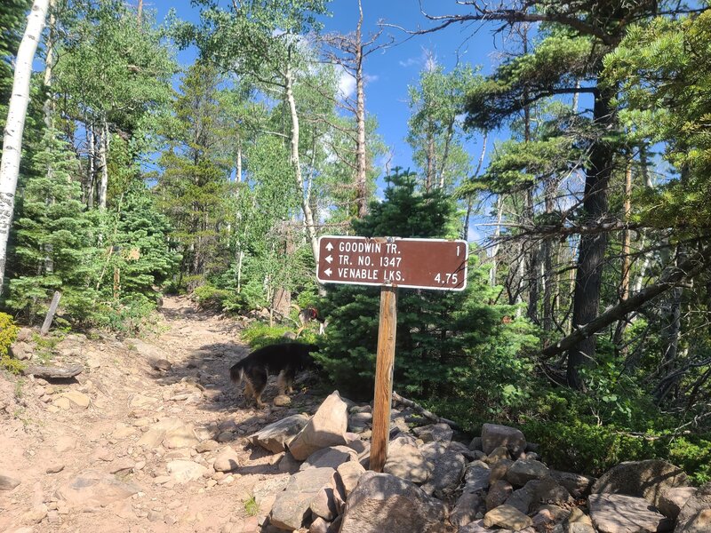 Sign at the Venable TrailHead for Goodwin Trail.