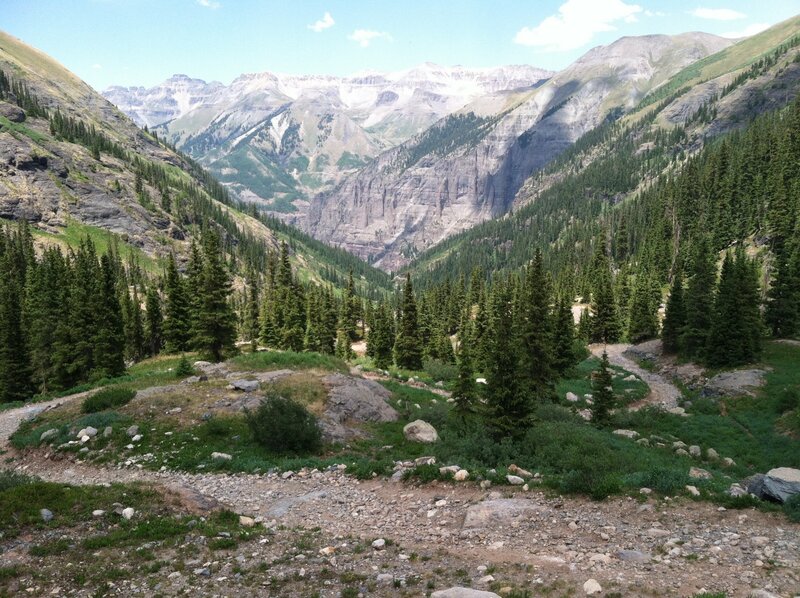 Looking back into the canyon before the Blue Lake cut.