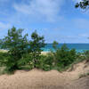 Looking down from the dune as you approach the beach.