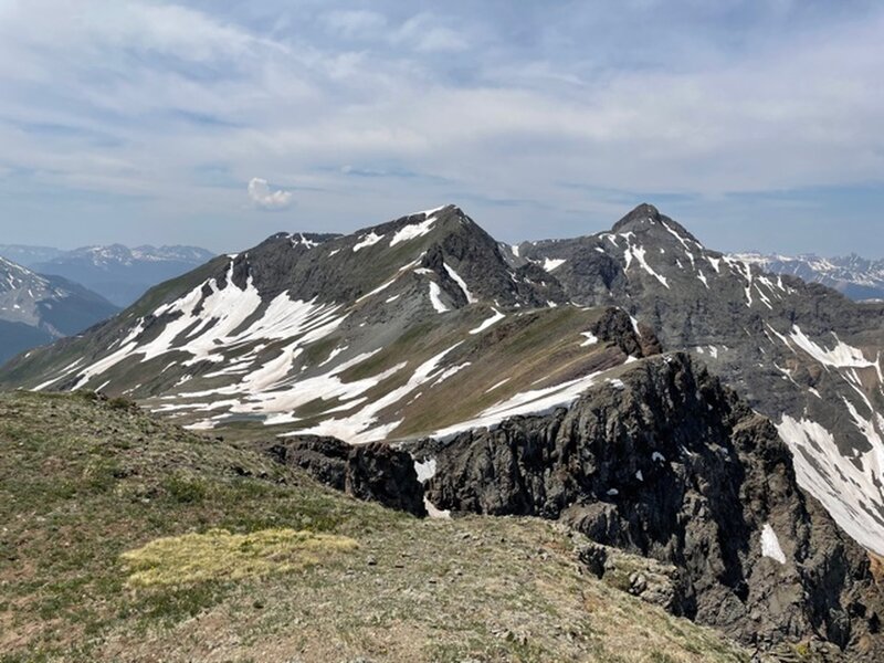 View towards Storm Peak from the top of the pass.