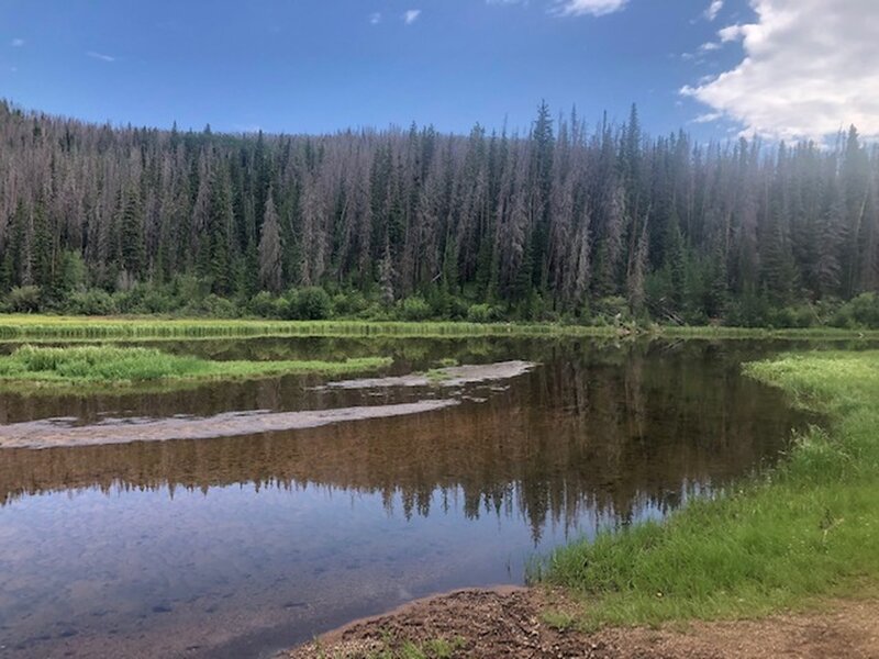 View of Boulder Lake, take time to enjoy the scenery before turning around on this out-and-back.