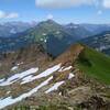 The rugged Cascades stretch into the distance looking east from high on Johnson Mountain Trail.