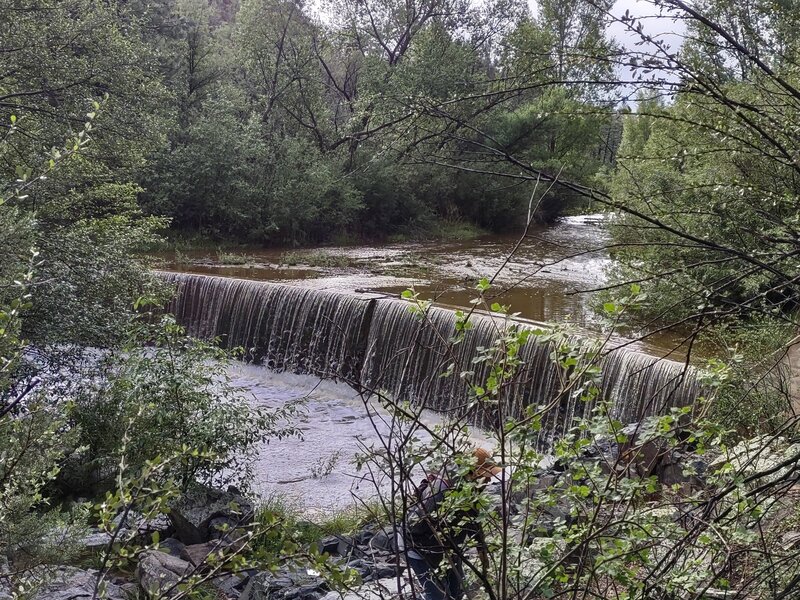 The small dam after monsoon rain.