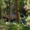 Little Wenatchee River in its gorge, is far below Little Wenatchee Gorge Trail.