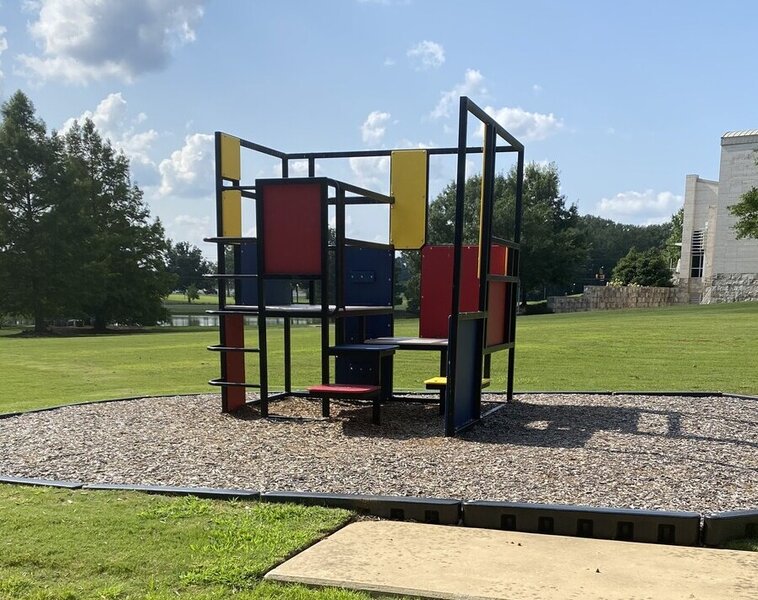 Outdoor sculpture along the Jule Collins Smith Museum Path.