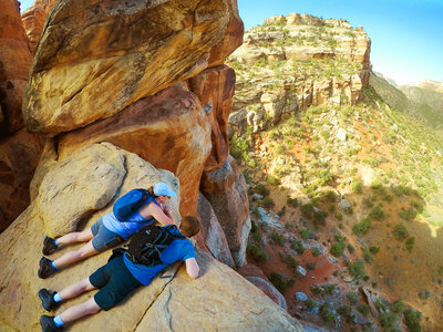 Looking over the Edge inside the Devil's Kitchen Formation...