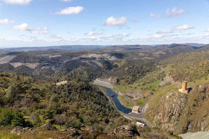 The bottom of New Melones Dam.