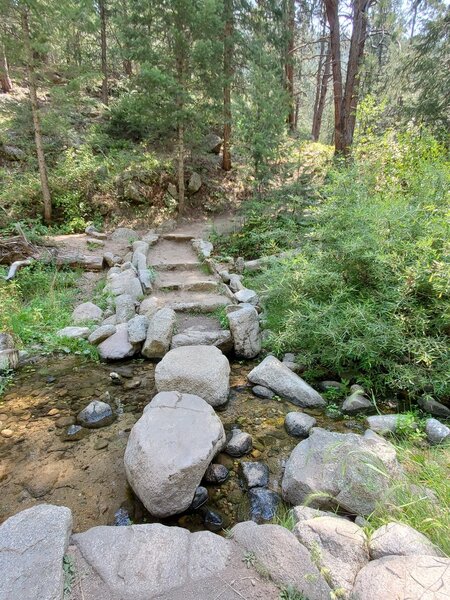 So much work to make all these creek crossings!  Thanks trail-builders!