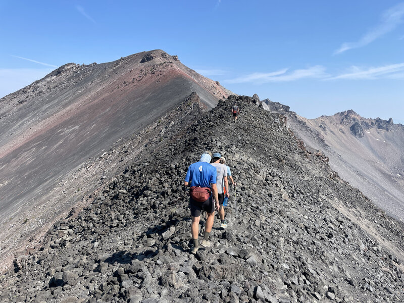 The hike up to the top along the ridge.