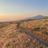 Hazy sunset view of Bridgers from Painted Hills Trails.