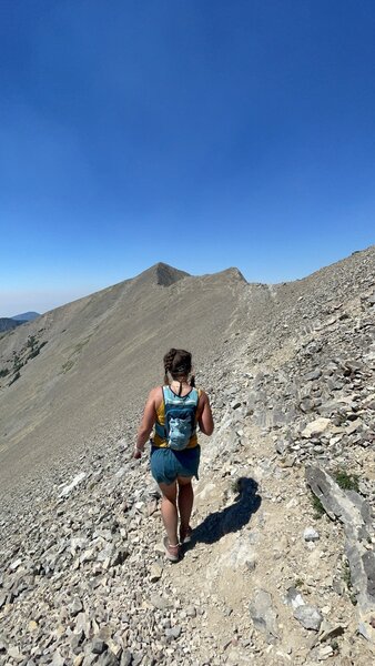 Talus field heading toward Naka Nuki and Sacagawea.