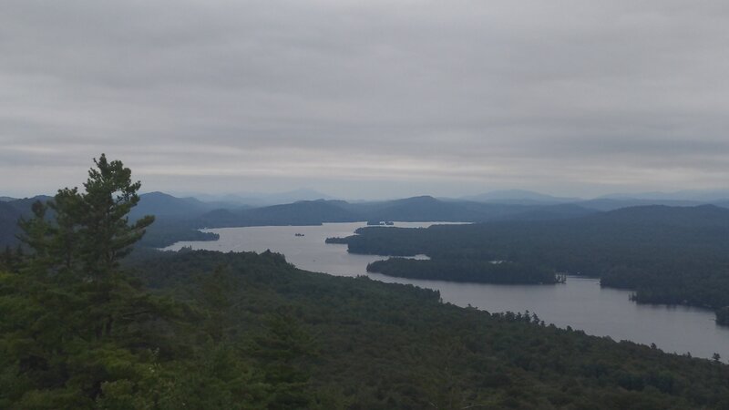 View From the peak looking North-East. Fourth Lake I believe.