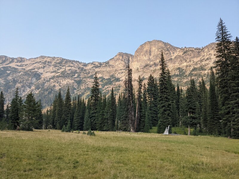 Meadows looking up the Minam valley near Frazier Pass trail.