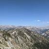 View north from West Eagle Trail crest with view of entire Wallowa's.