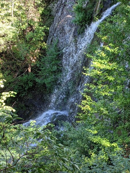 Lewis Falls with moderate flow, from the lower observation area.
