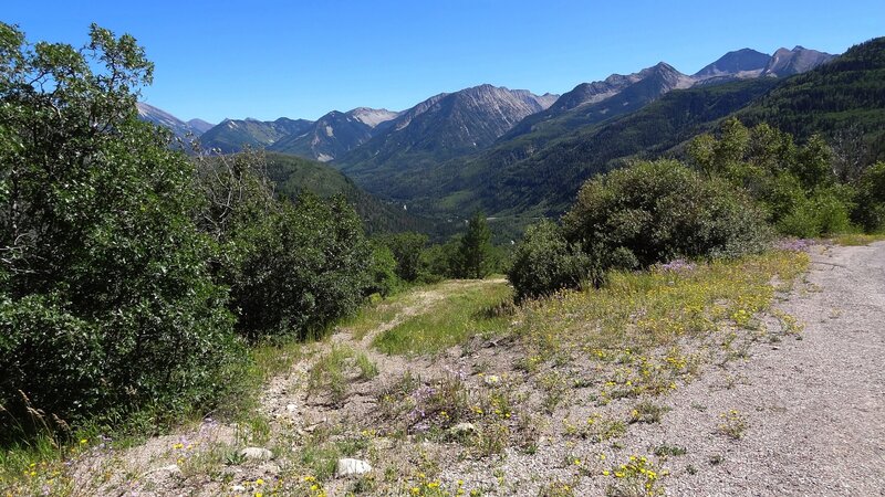 Trailhead at upper end of trail at Colorado Hwy 133 very near top of McClure Pass.