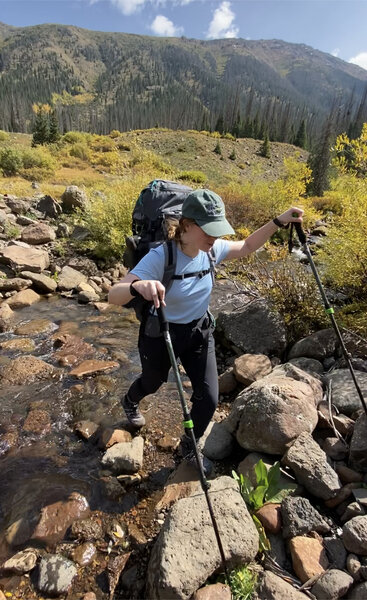 Crossing Squaw creek to head up Squaw Lake Trail.