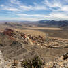 View of Calico Hills and the Rainbow Mountains from the peak of Turtlehead Mountain.