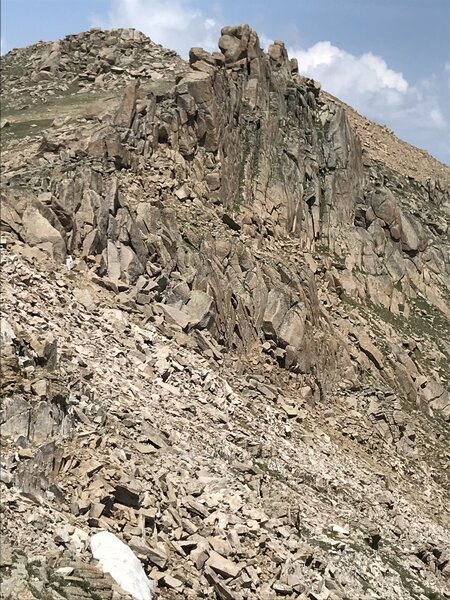 Trickier (scree in a few spots) as you approach the top.