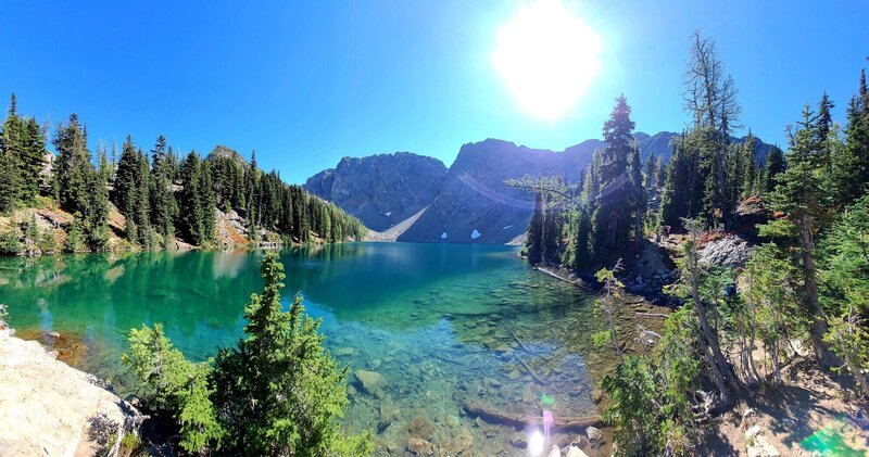 A panoramic view of Blue Lake.