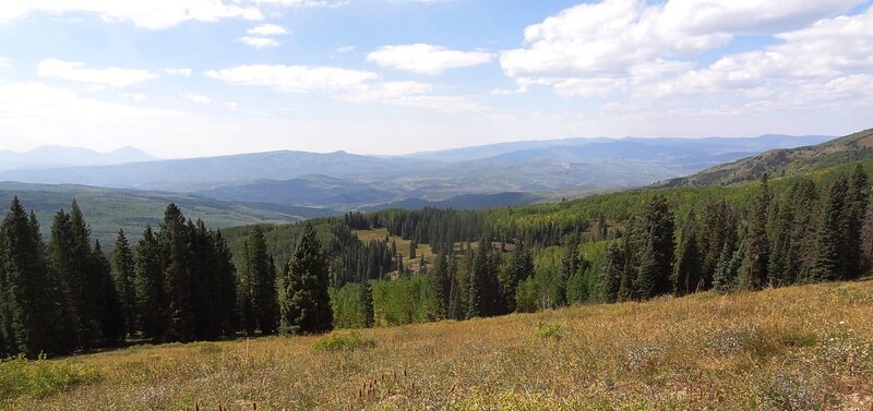 View towards the western side of McClure Pass from Huntsman Ridge Trail.