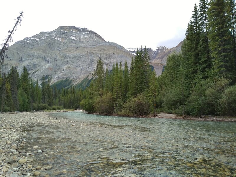 The Blue Creek crossing in late August. Mount Simla, 9,140 ft., is the mountain (left) nearby to the south.