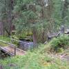 Well marked and bridged Wellbourne Creek. With signs and bridges like this, one could forget they're in remote wilderness.