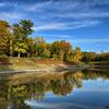 Fall colors and calm waters from the boat ramp.