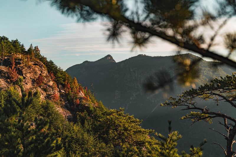 Sunrise view of Hawksbill from an unnamed campsite before the steep descent.