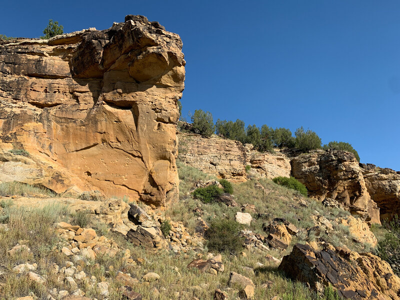Sandstone rock outcroppings.