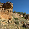 Sandstone rock outcroppings.