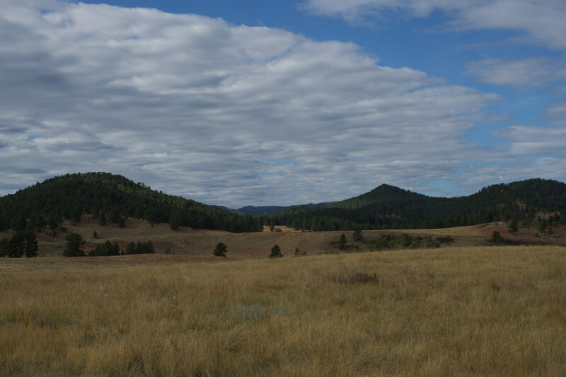 Looking out over the prairie with the Black Hills in the background.