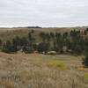 Looking over the elevator building and other park buildings in Wind Cave National Park.