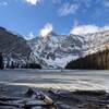 Overlooking a frozen Lake Rawson.