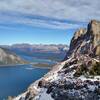 Views of Upper Kananaskis Lake from the ridge.