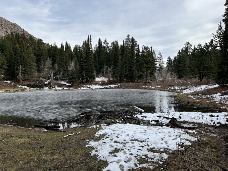 Pond at the foot of Scout Mountain